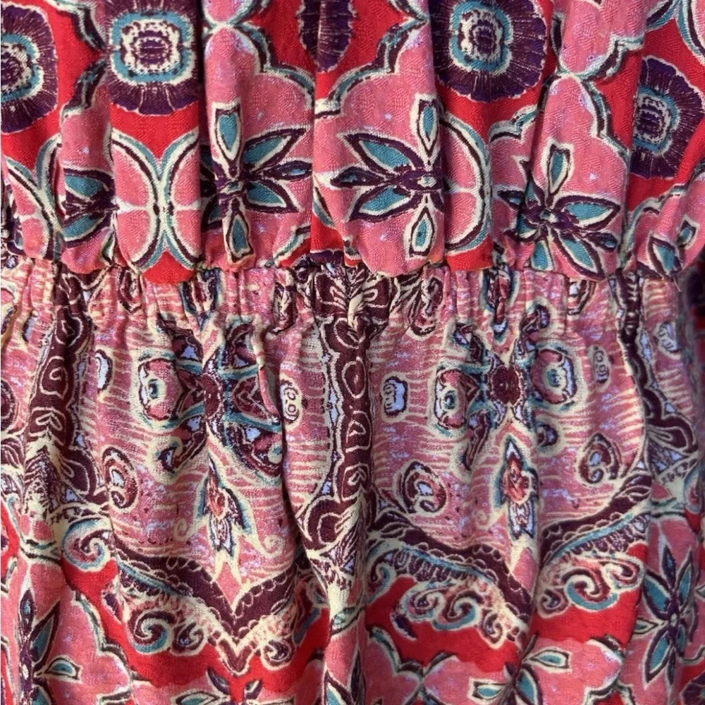 Free People Falling For You Top Medium Faux Wrap Hibiscus‎ Combo Excellent - Picture 8 of 12
